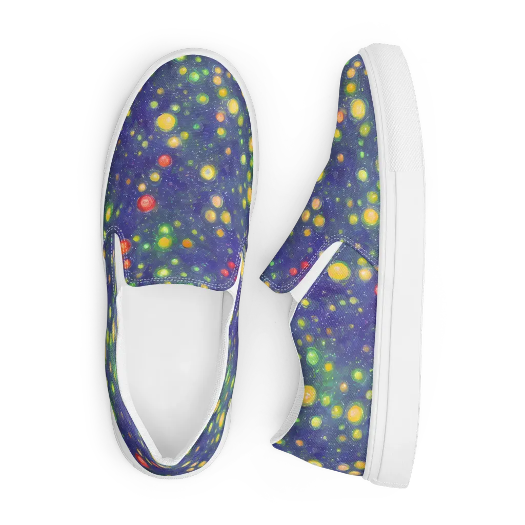 Luminous Nebula on Men's Slip-On Canvas Shoes — Front