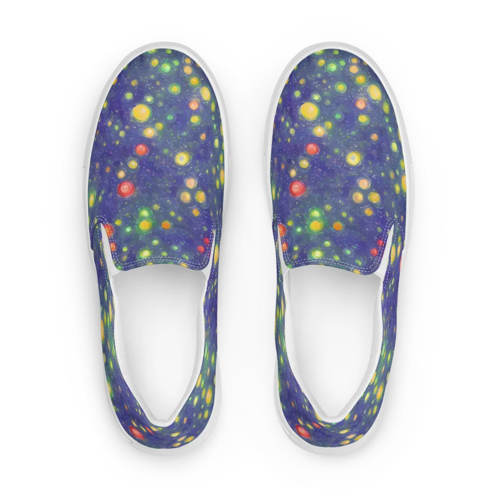 Luminous Nebula on Women's Slip-On Canvas Shoes — Front
