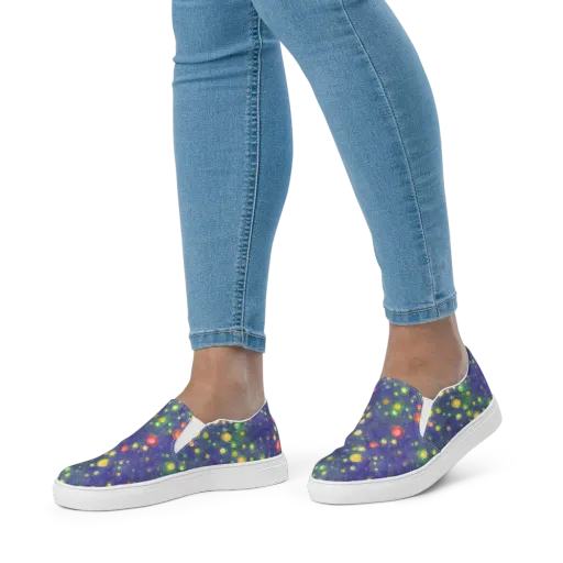 Luminous Nebula on a Women's Slip-On Canvas Shoes