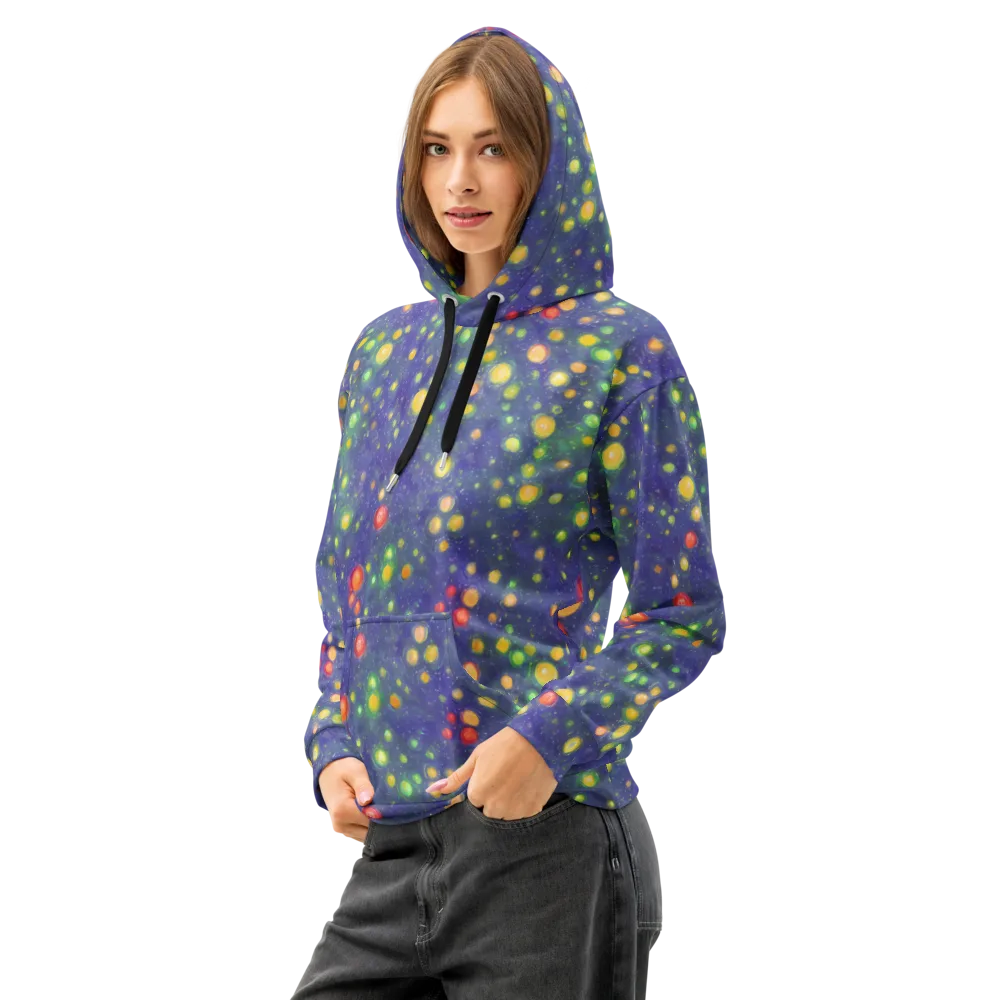 Luminous Nebula on Cotton Hoodie — Left Front