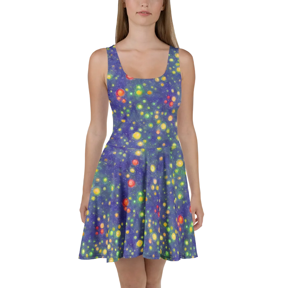 Luminous Nebula on Skater Dress — Front