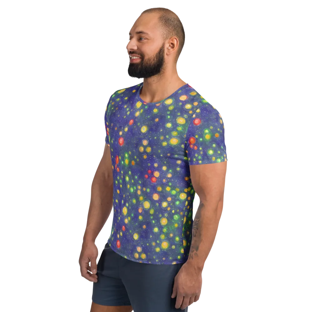 Luminous Nebula on Men's Athletic T-Shirt — Left