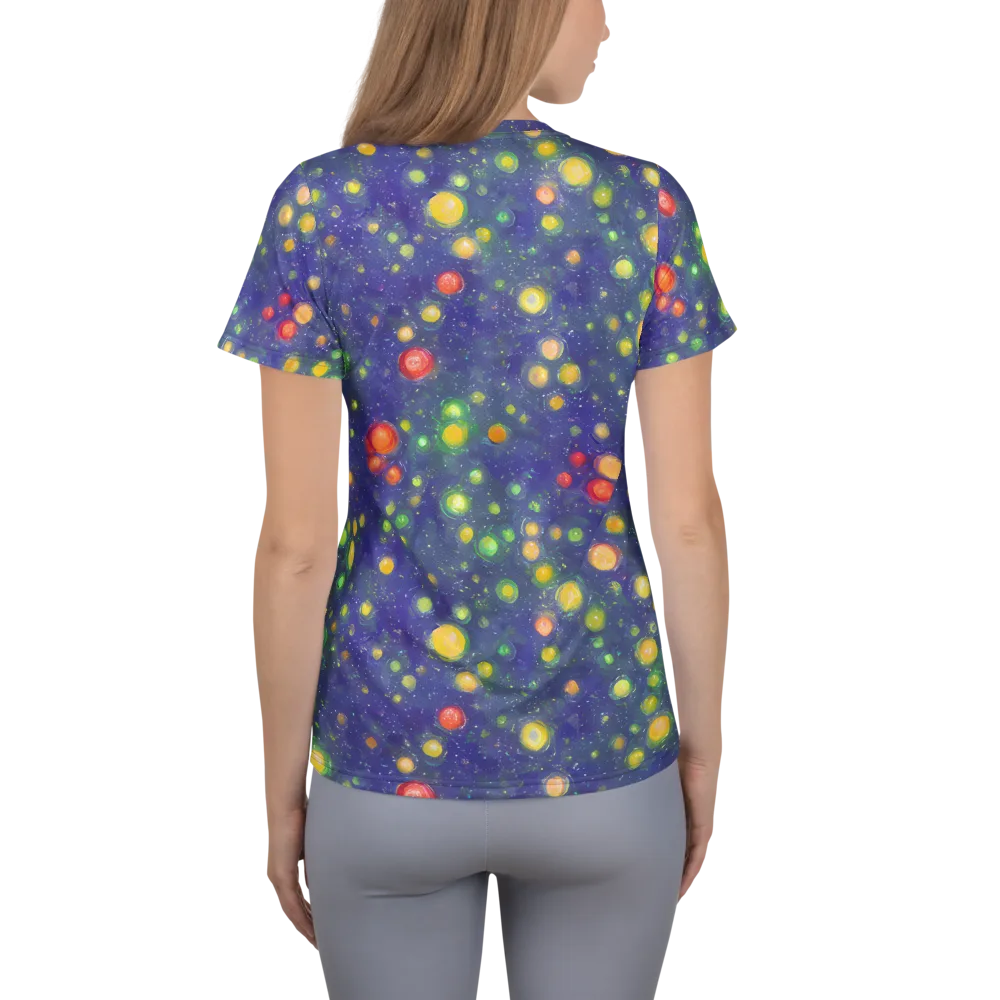 Luminous Nebula on Women's Athletic T-Shirt — Back