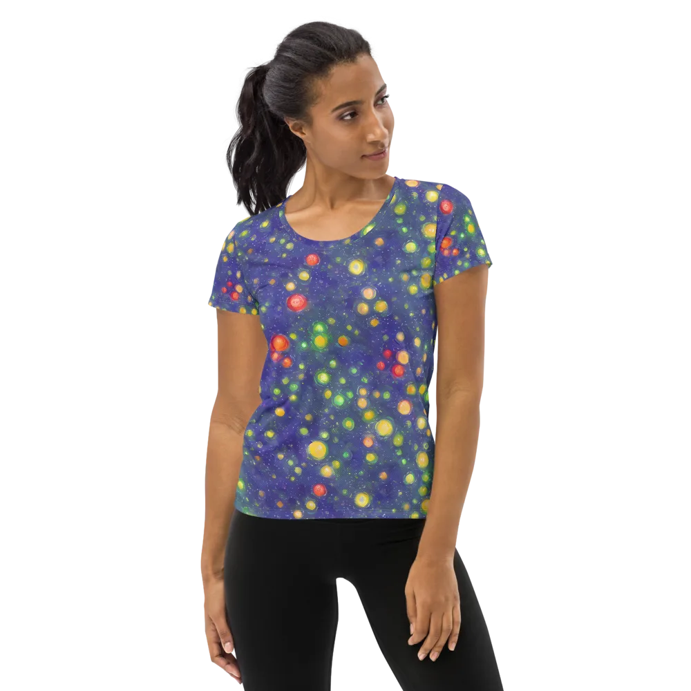 Luminous Nebula on Women's Athletic T-Shirt — Front