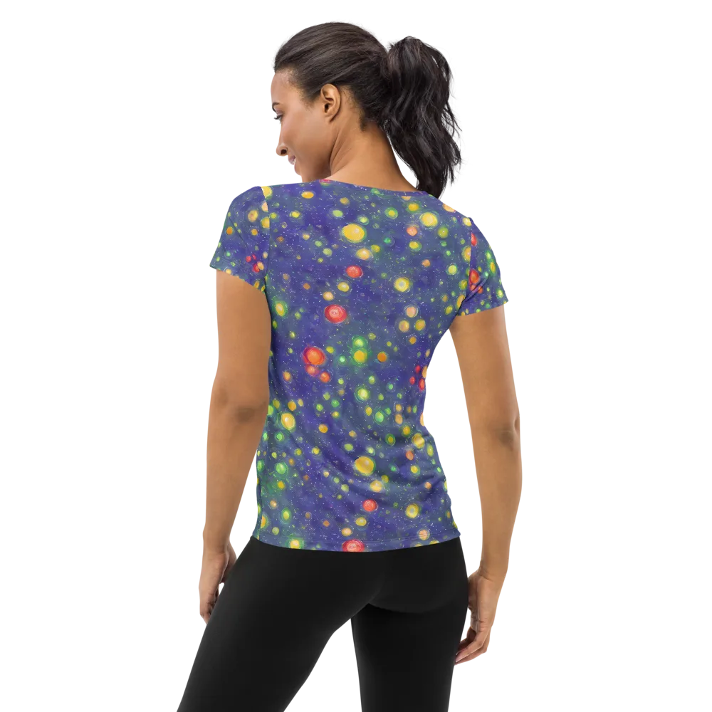 Luminous Nebula on Women's Athletic T-Shirt — Back
