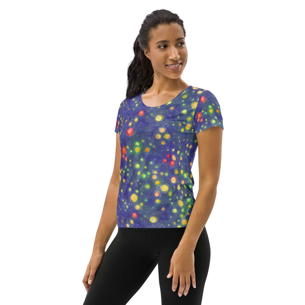 Luminous Nebula on Women's Athletic T-Shirt — Left
