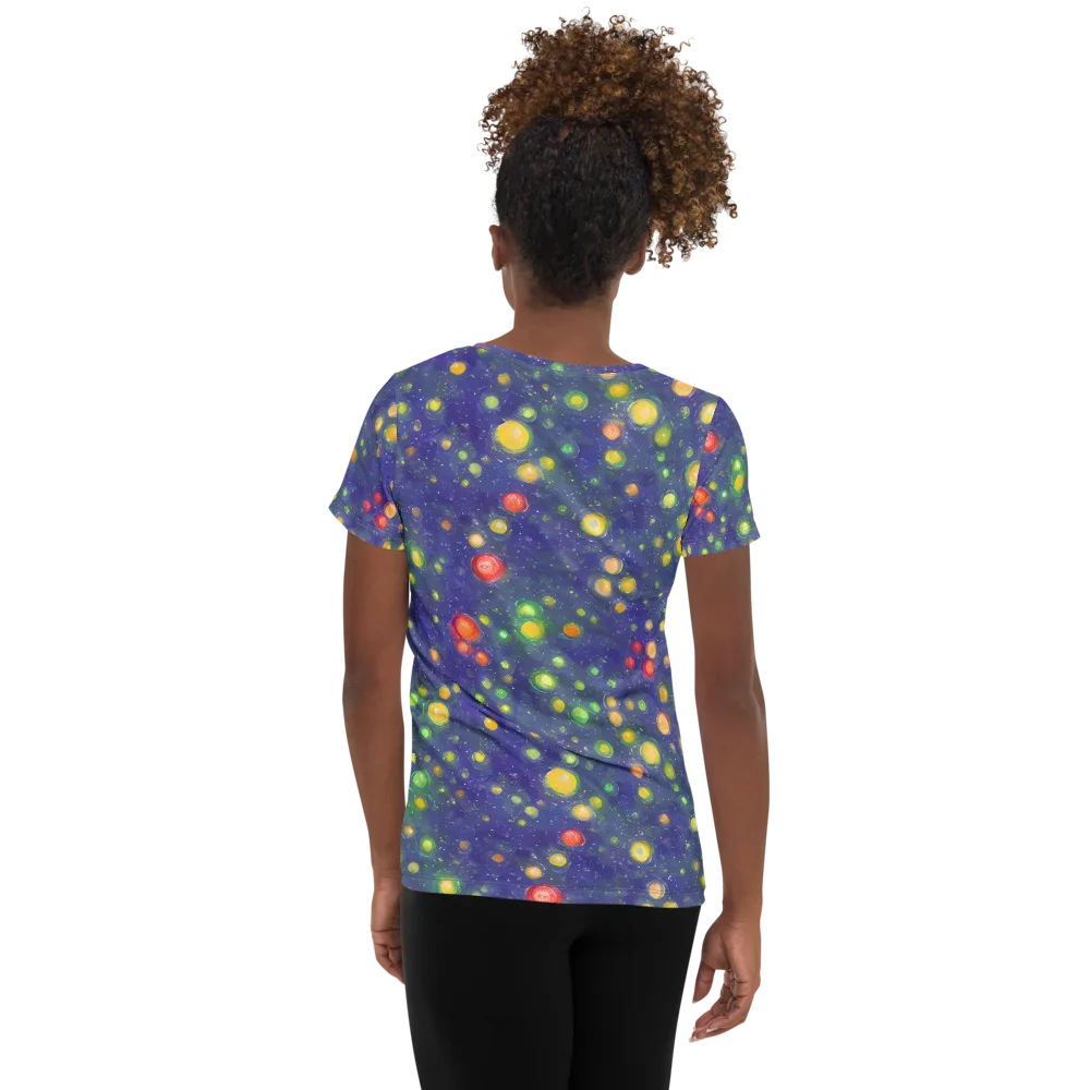 Luminous Nebula on Women's Athletic T-Shirt — Back
