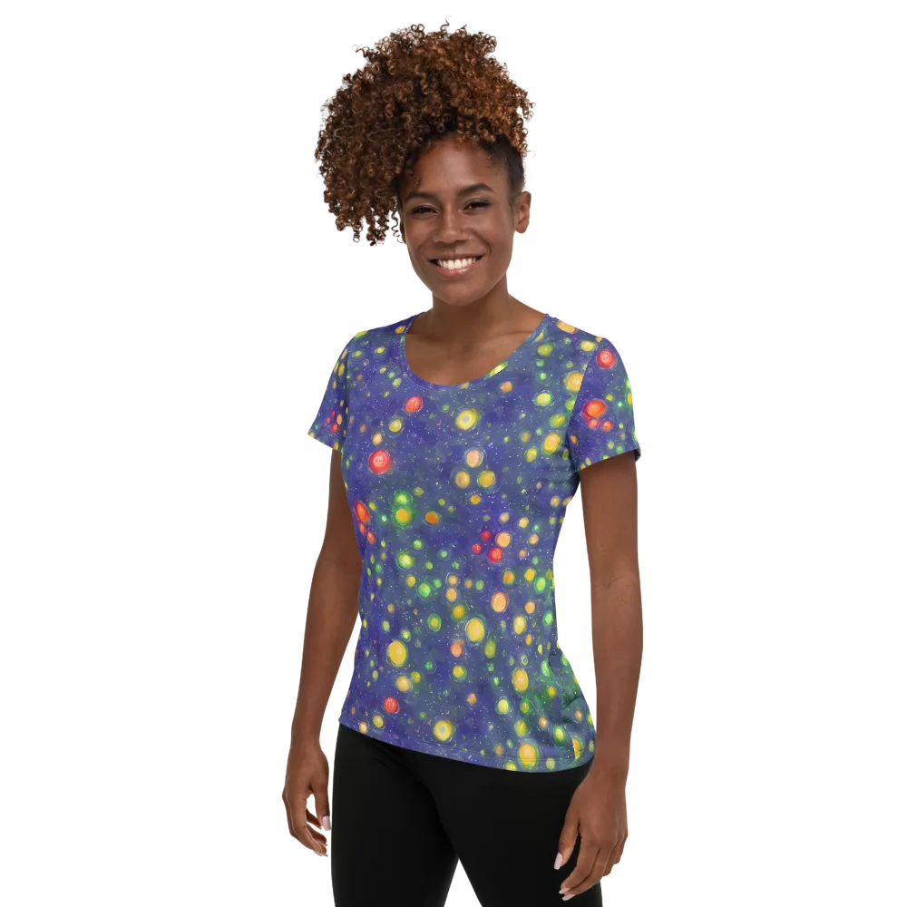 Luminous Nebula on Women's Athletic T-Shirt — Left