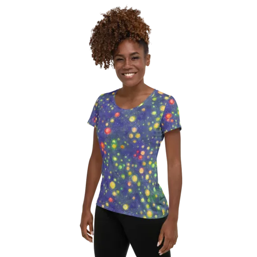 Luminous Nebula on a Women's Athletic T-Shirt