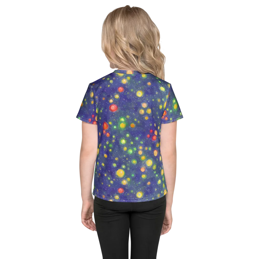 Luminous Nebula on Kids Crew Neck T-Shirt — Back