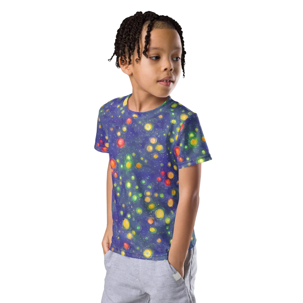 Luminous Nebula on Kids Crew Neck T-Shirt — Left Front