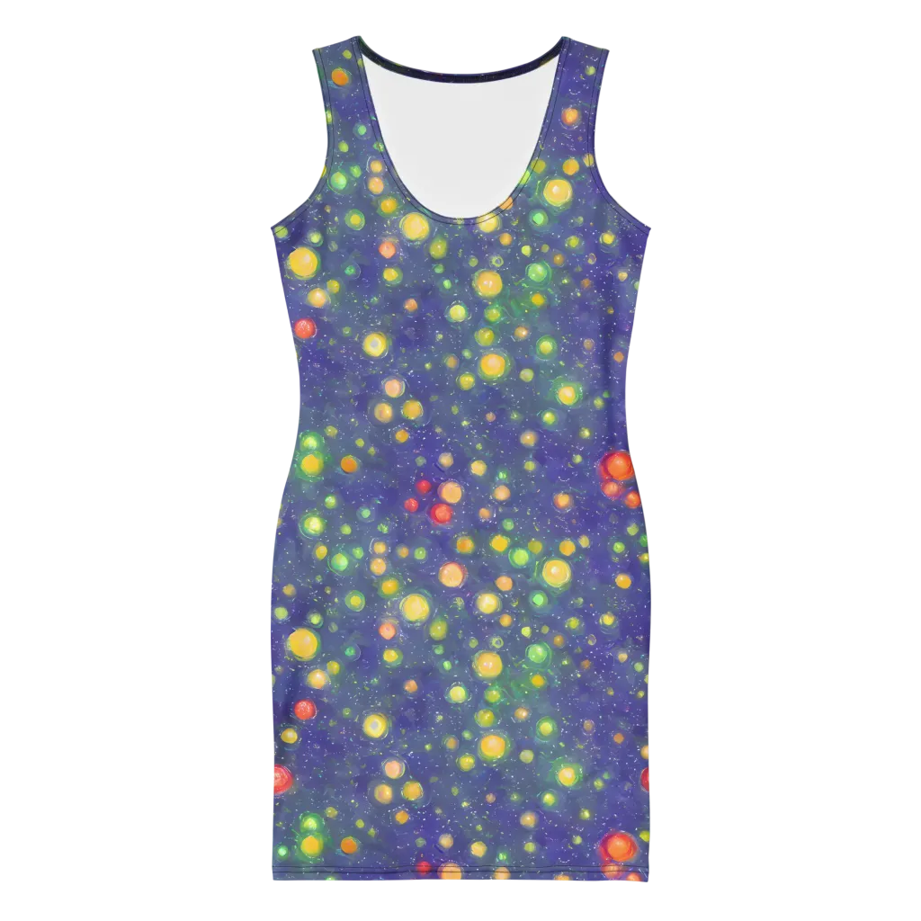 Luminous Nebula on Bodycon Dress — Front