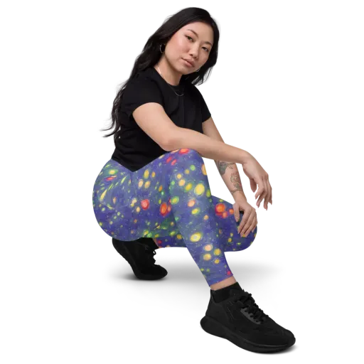 Luminous Nebula on a Leggings with Pockets