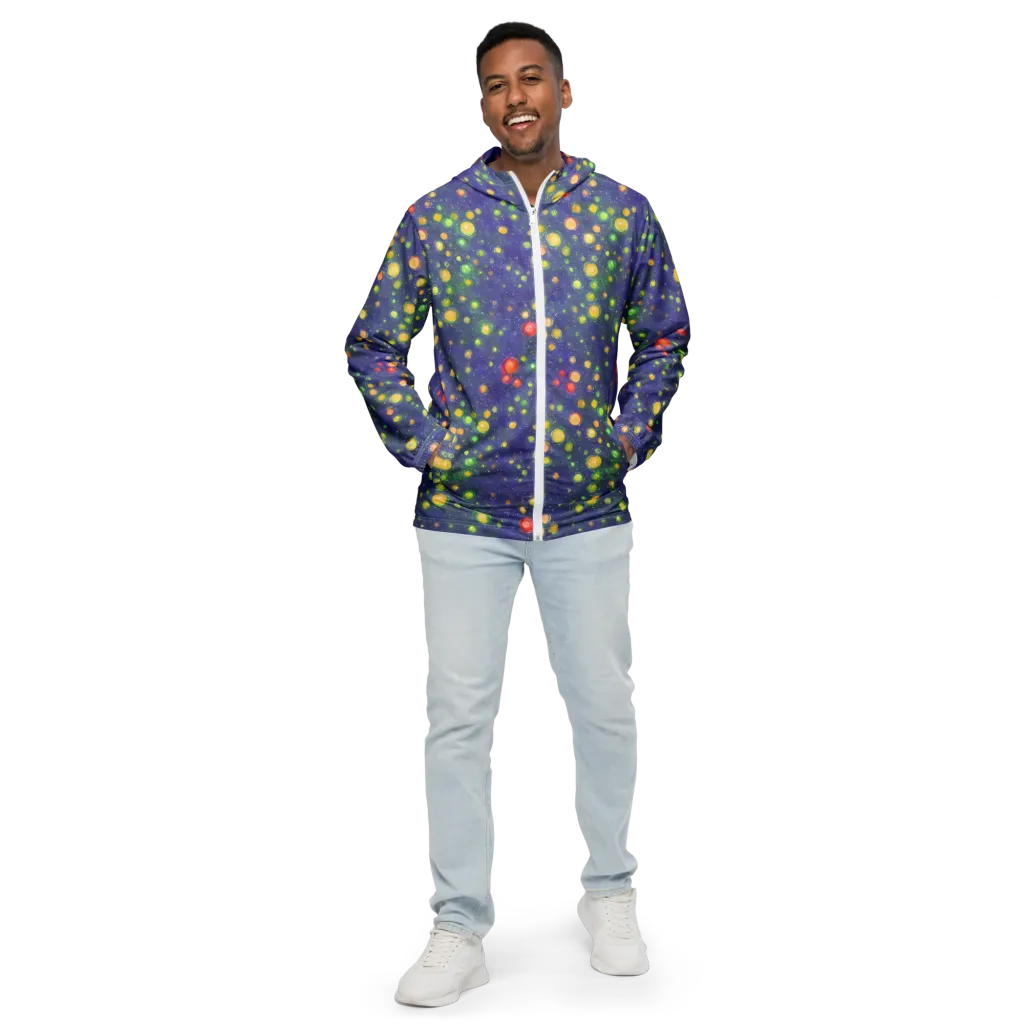 Luminous Nebula on Men's Windbreaker — Front