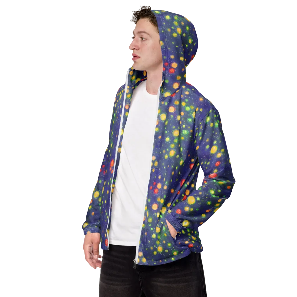 Luminous Nebula on Men's Windbreaker — Left Front