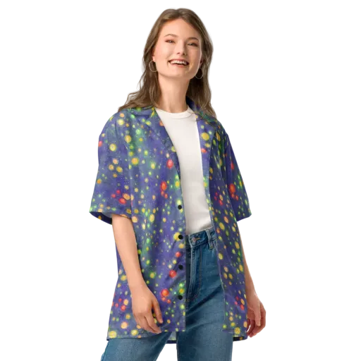 Luminous Nebula on a Button Shirt