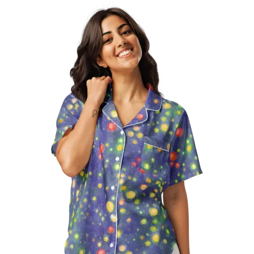 Luminous Nebula on a Women's Short Sleeve Pajama Top