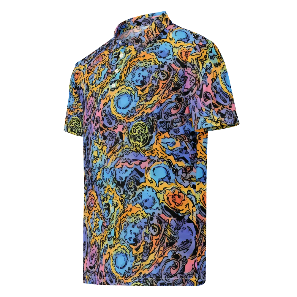 Pop Flora on Men's Slim Fit Polo Shirt — Left Front