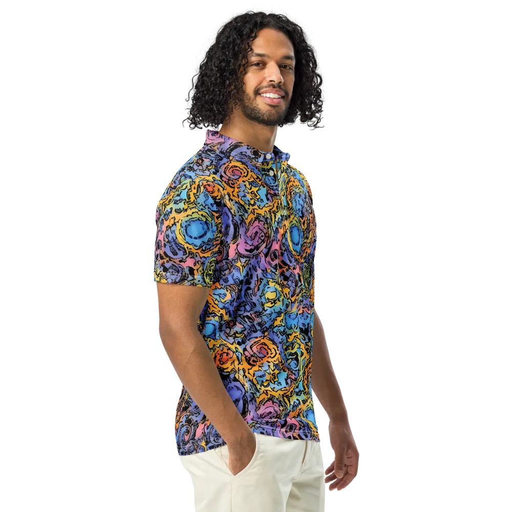 Pop Flora on Men's Slim Fit Polo Shirt — Right Front
