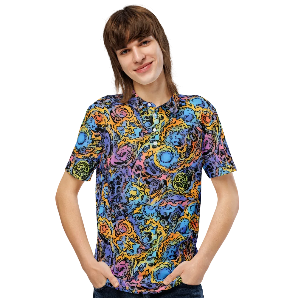 Pop Flora on Men's Slim Fit Polo Shirt — Front