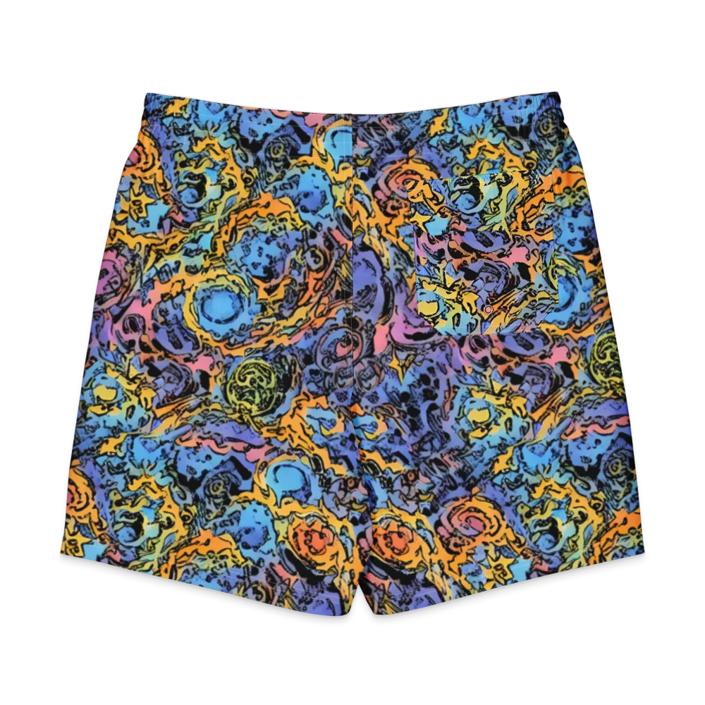 Pop Flora on Men's Board Shorts — Back