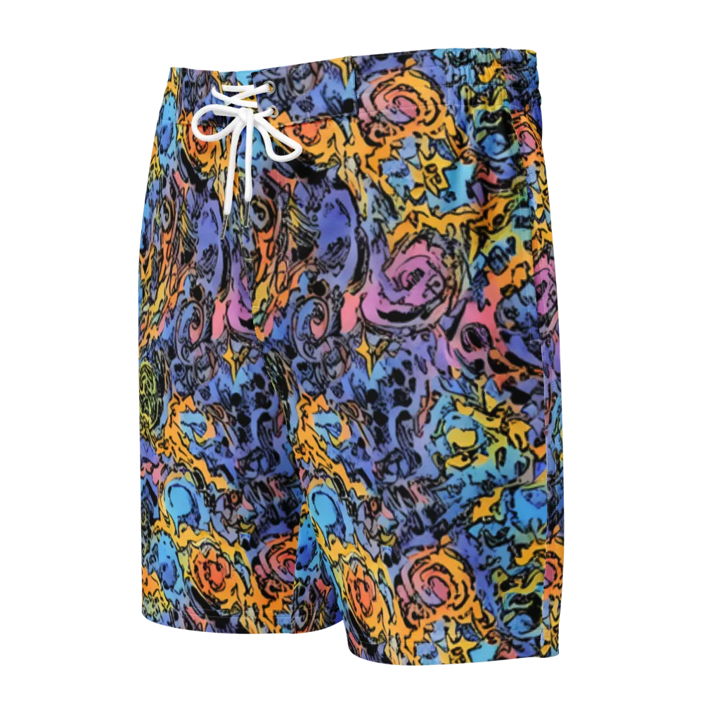 Pop Flora on Men's Board Shorts — Front