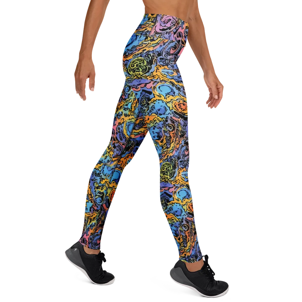 Pop Flora on Yoga Leggings — Right