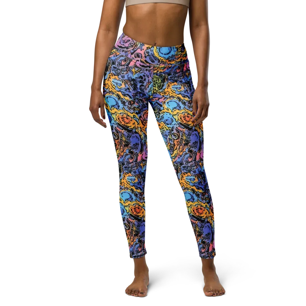 Pop Flora on Yoga Leggings — Front