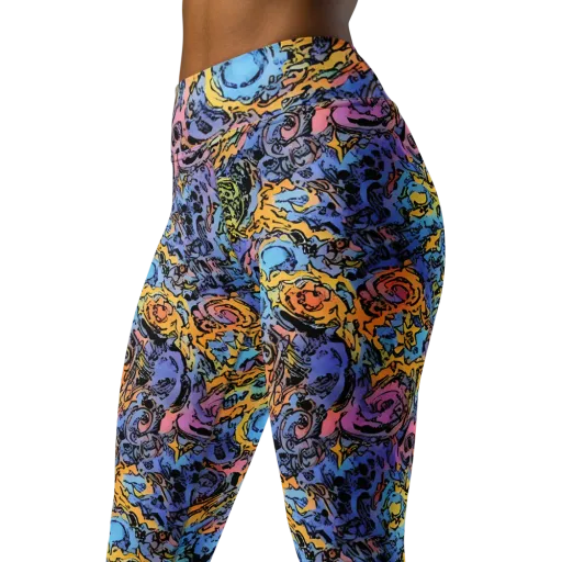 Pop Flora on a Yoga Leggings
