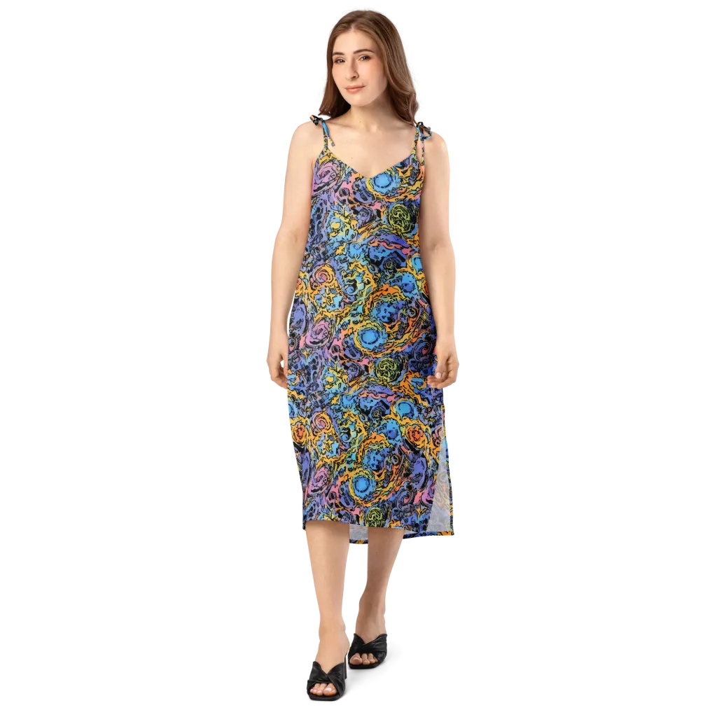 Pop Flora on Slip Dress — Front