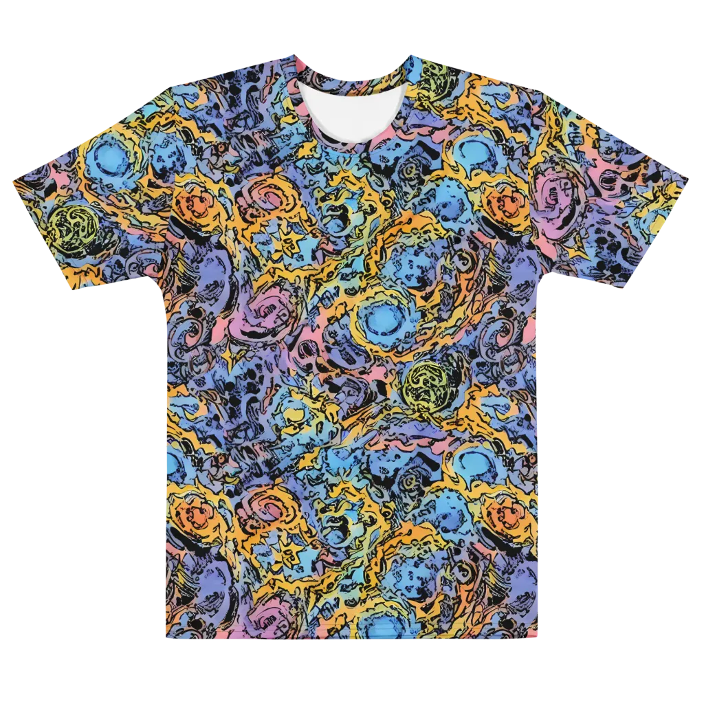 Pop Flora on Men's Cotton Crew Neck T-Shirt — Front