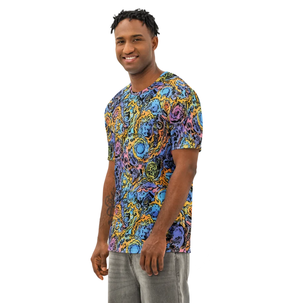 Pop Flora on Men's Cotton Crew Neck T-Shirt — Left Front