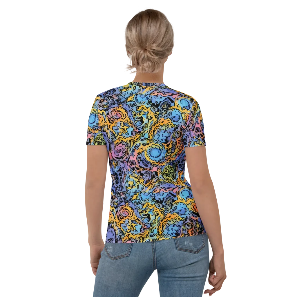 Pop Flora on Women's Crew Neck T-Shirt — Back