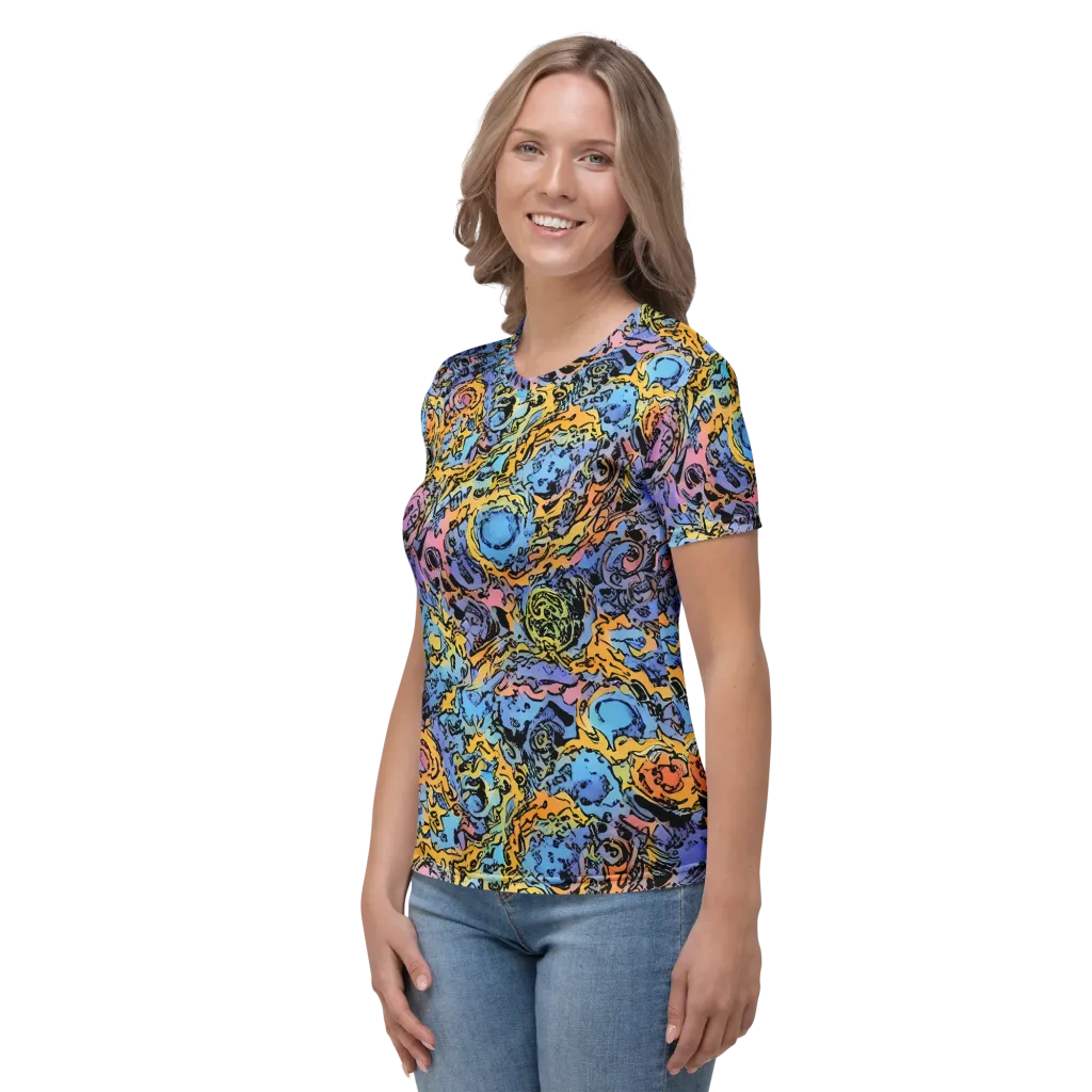 Pop Flora on Women's Crew Neck T-Shirt — Left