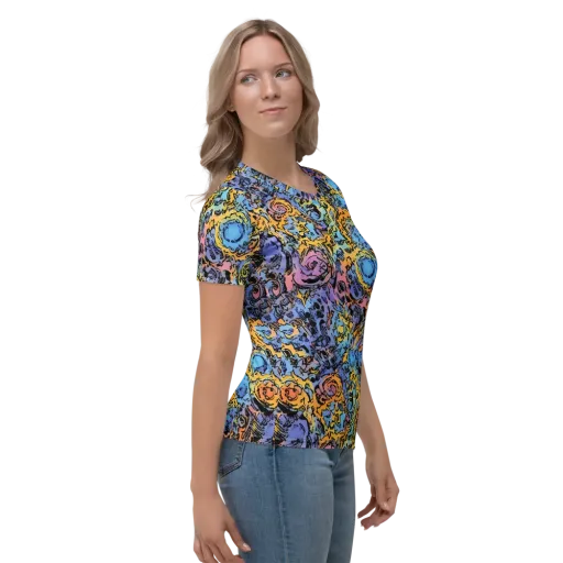 Pop Flora on a Women's Crew Neck T-Shirt