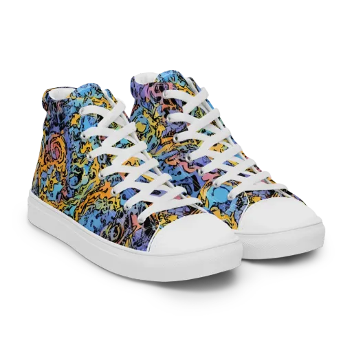 Pop Flora on a Women's High Top Canvas Shoes