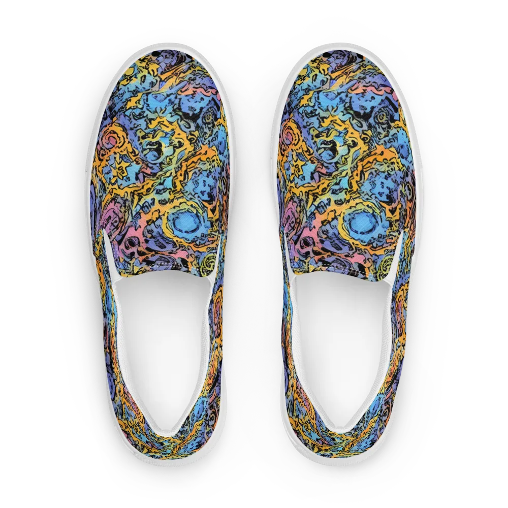 Pop Flora on Men's Slip-On Canvas Shoes — Front
