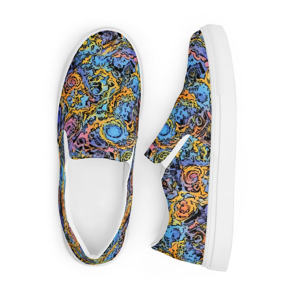 Pop Flora on Men's Slip-On Canvas Shoes — Front