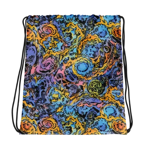 Pop Flora on a Drawstring Bag