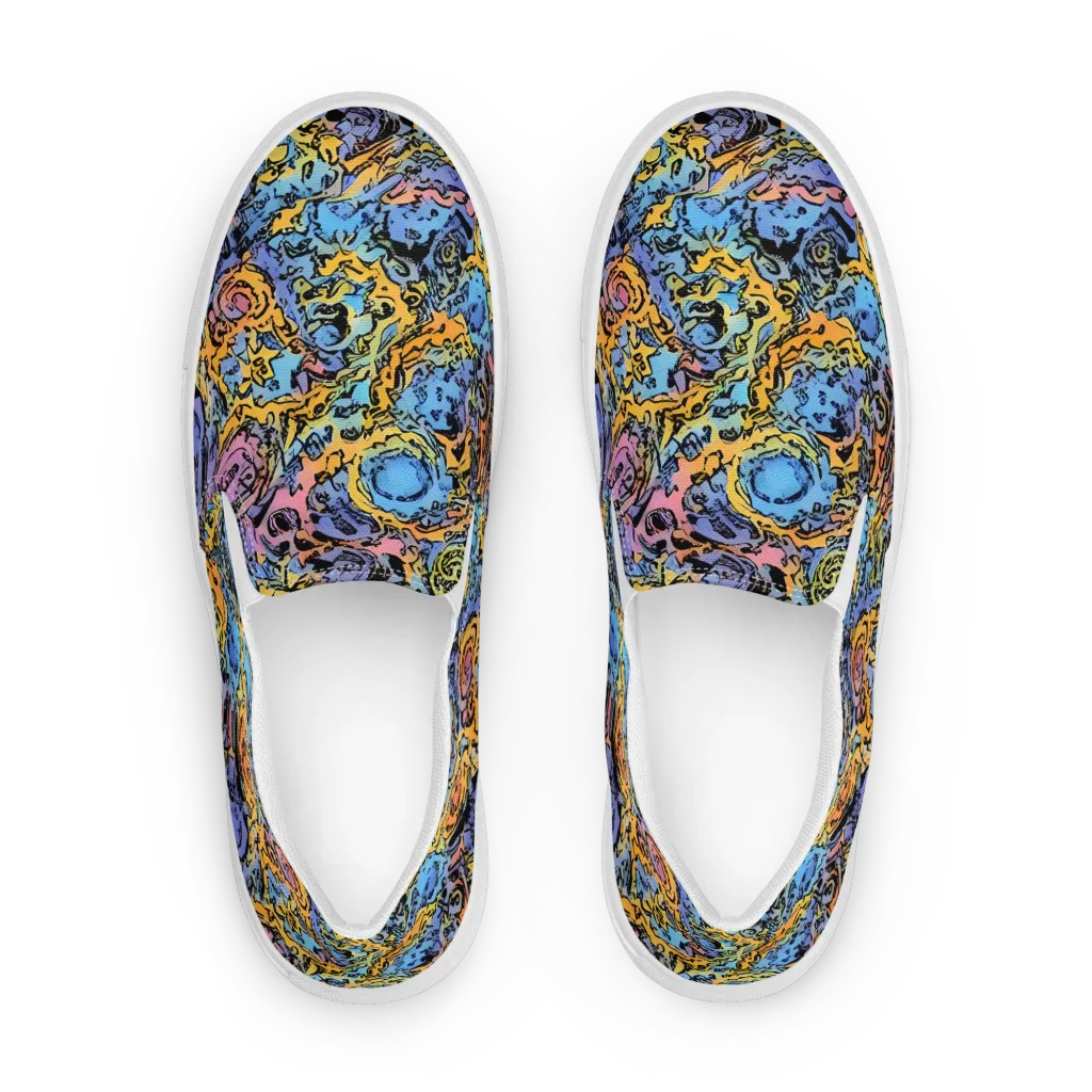 Pop Flora on Women's Slip-On Canvas Shoes — Front
