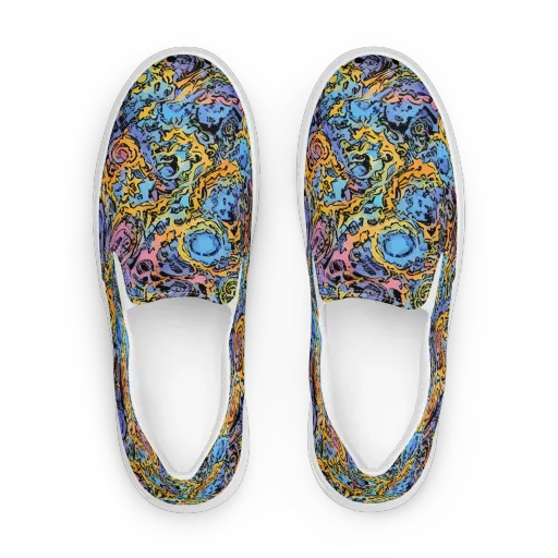 Pop Flora on a Women's Slip-On Canvas Shoes