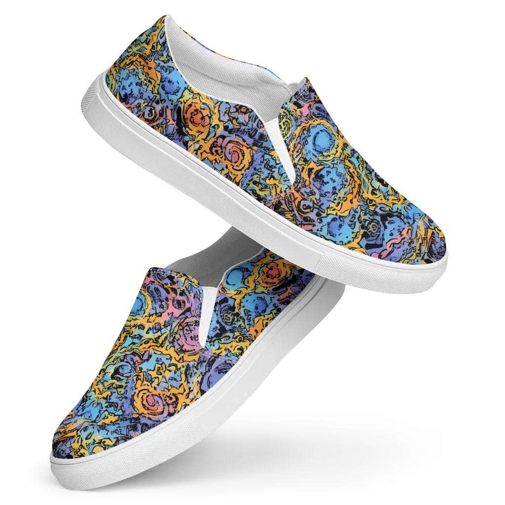 Pop Flora on Women's Slip-On Canvas Shoes — Front