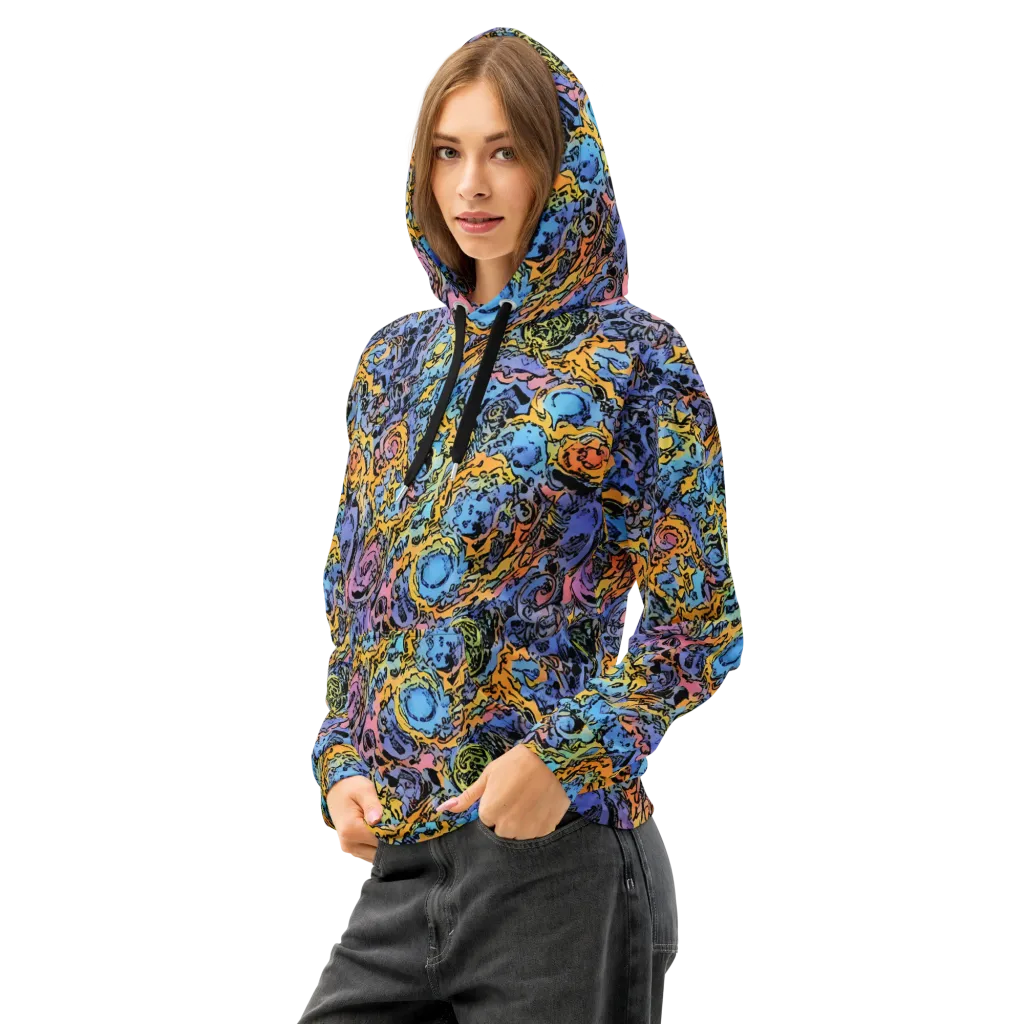 Pop Flora on Cotton Hoodie — Left Front