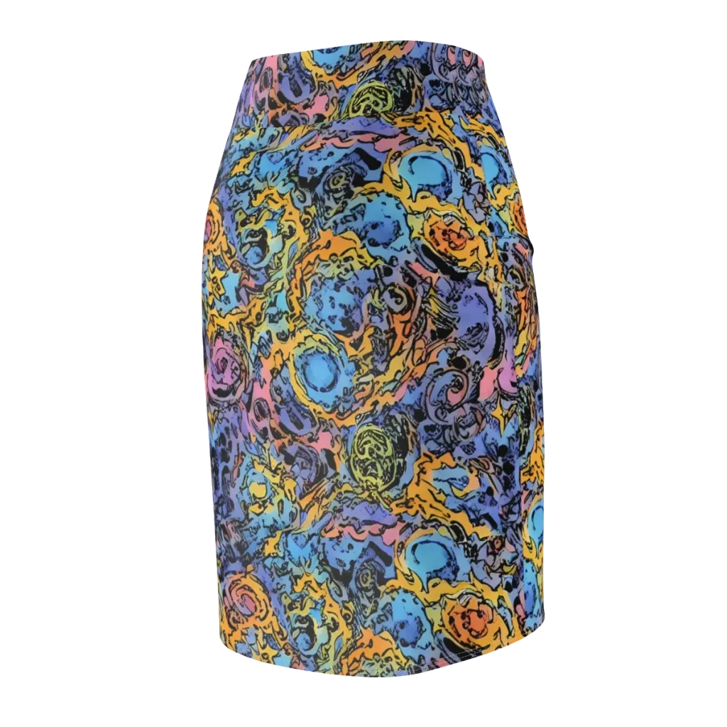 Pop Flora on Pencil Skirt — Back Side