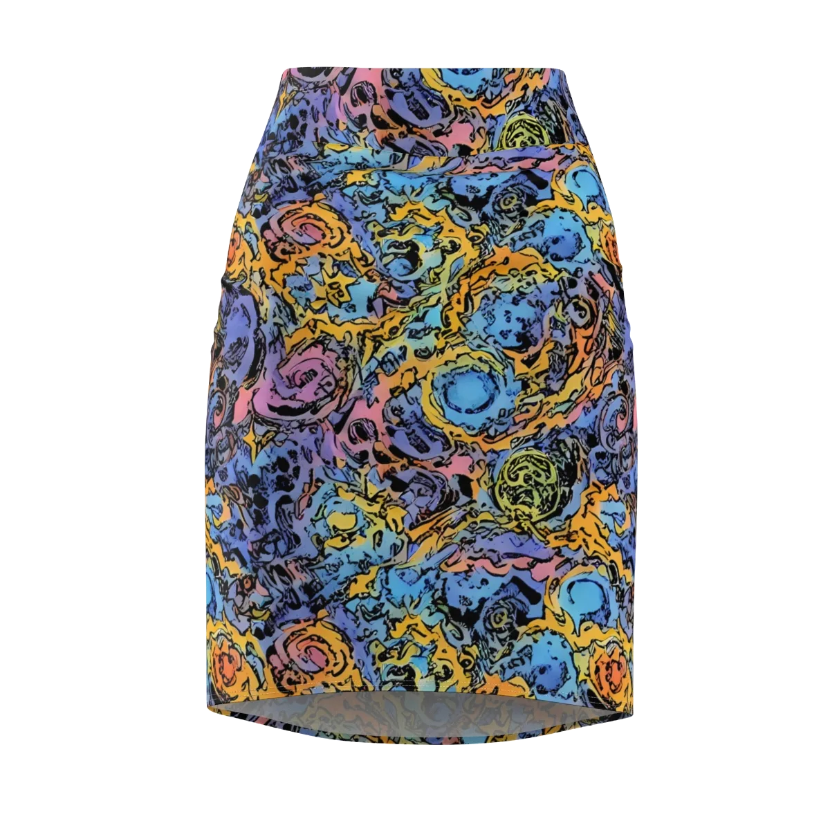Pop Flora on Pencil Skirt — Front