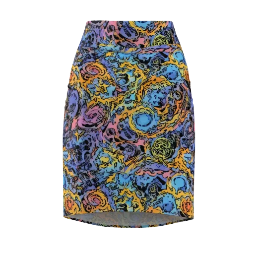Pop Flora on a Pencil Skirt