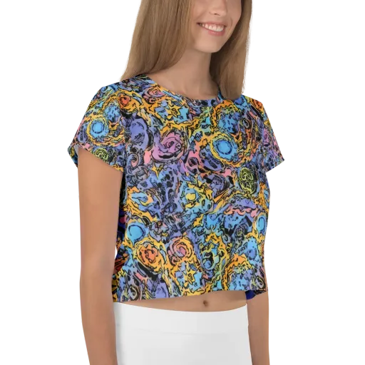 Pop Flora on a Crop Tee