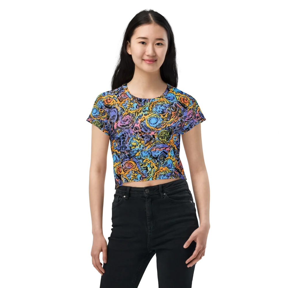 Pop Flora on Crop Tee — Front
