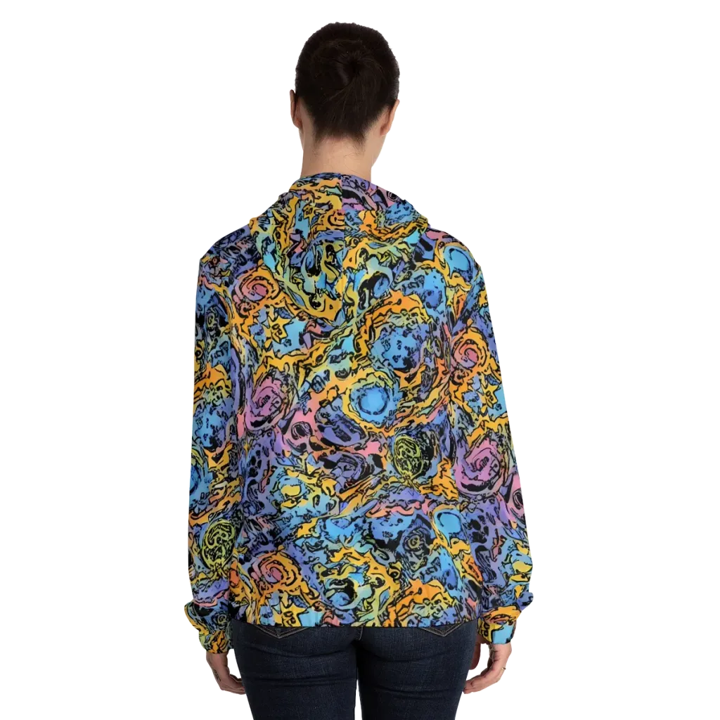 Pop Flora on Women's Full-Zip Hoodie — Back On Person