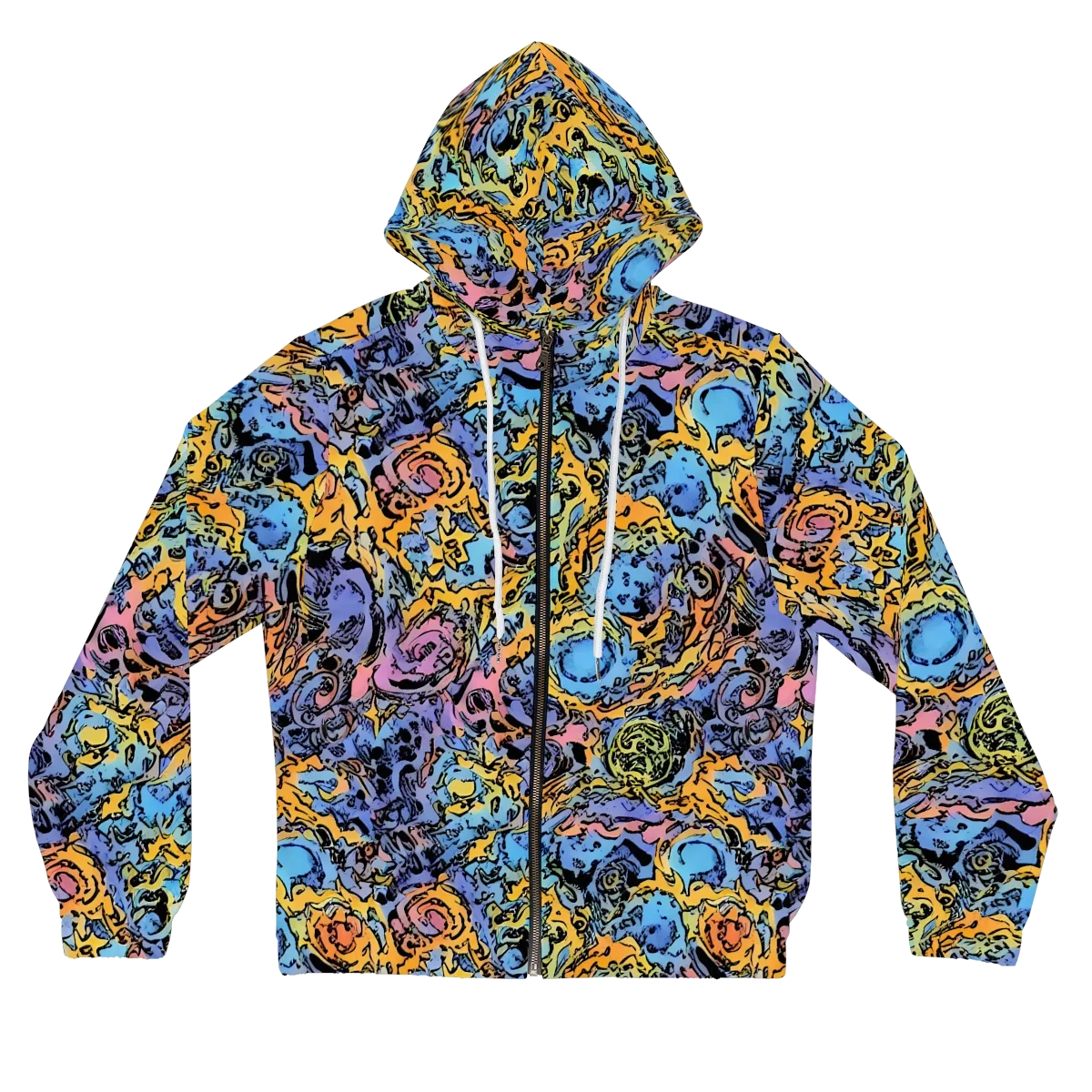 Pop Flora on Women's Full-Zip Hoodie — Front